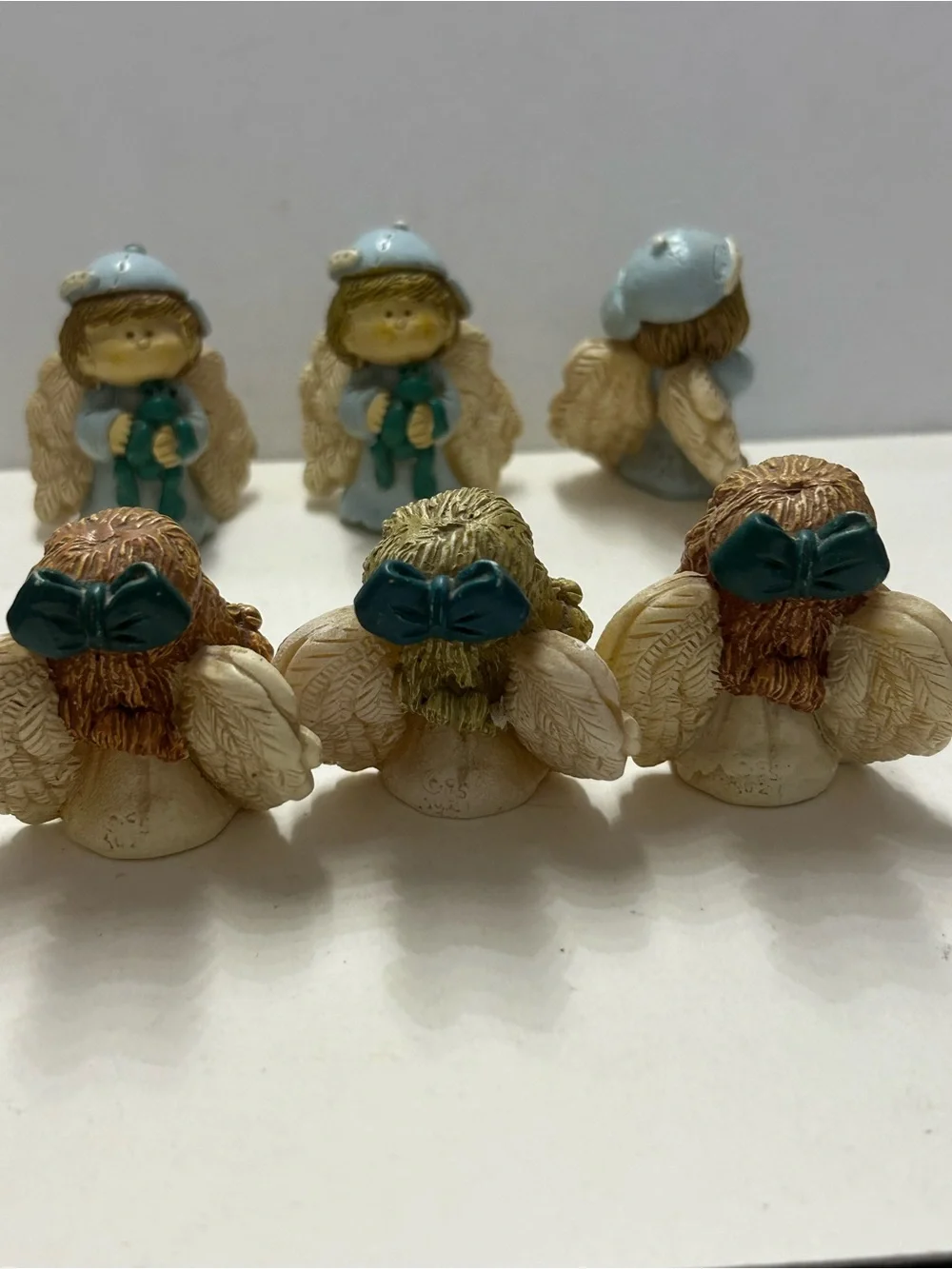 Vintage Guardian Angels by Suzi Skoglund Set of 6 Holding Frog and Cat